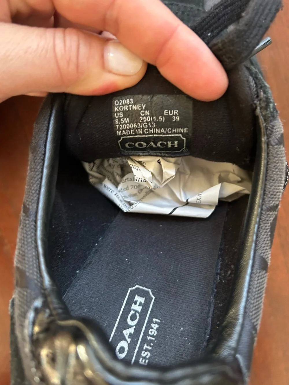 Coach Black and White Signature Stripe Men's Sneakers size 8.5